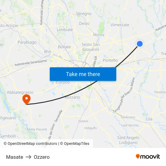 Masate to Ozzero map
