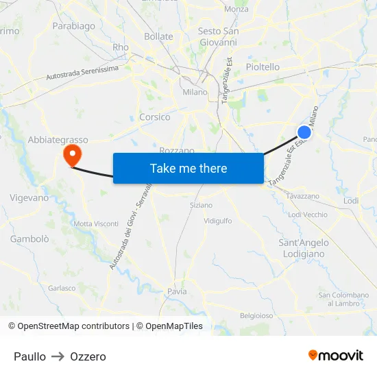 Paullo to Ozzero map