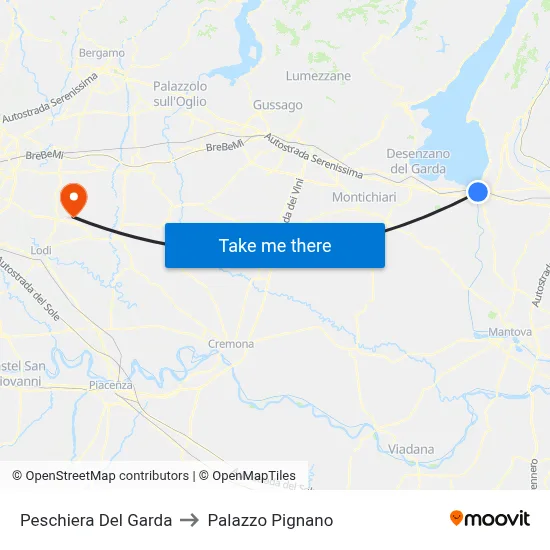 Peschiera Del Garda to Palazzo Pignano map