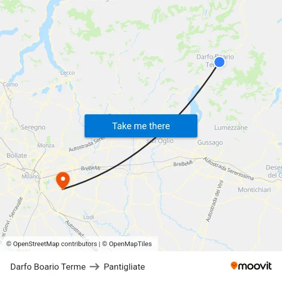 Darfo Boario Terme to Pantigliate map