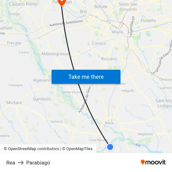 REA to Parabiago map