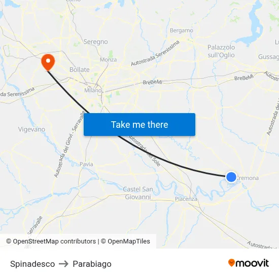 Spinadesco to Parabiago map