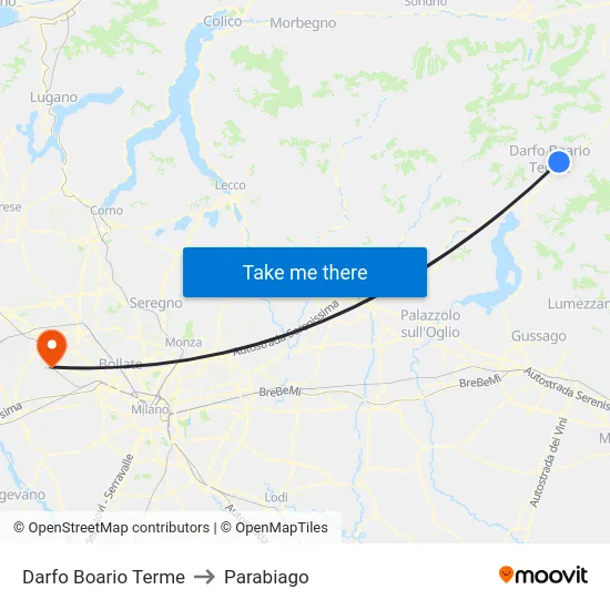 Darfo Boario Terme to Parabiago map