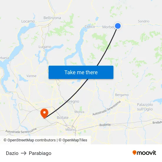 Customs to Parabiago map