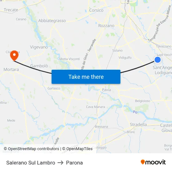 Salerano Sul Lambro to Parona map
