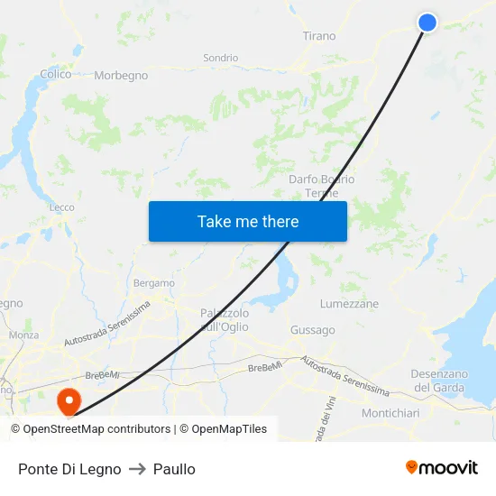 Wooden Bridge to Paullo map