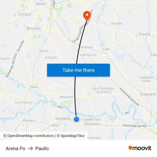 Arena Po to Paullo map