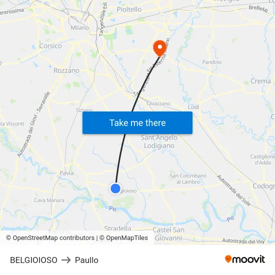BELGIOIOSO to Paullo map