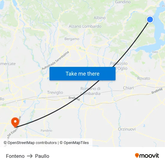 Fonteno to Paullo map