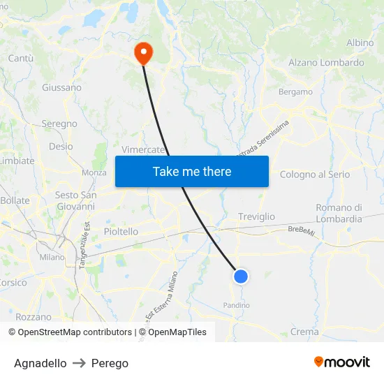 Agnadello to Perego map