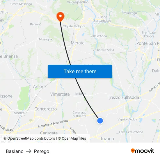 Basiano to Perego map