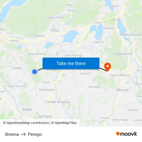 Brenna to Perego map