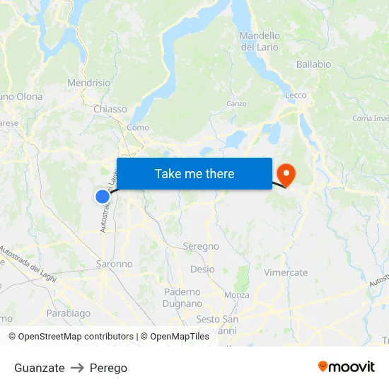 Guanzate to Perego map