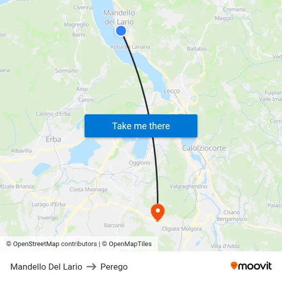 Mandello Del Lario to Perego map