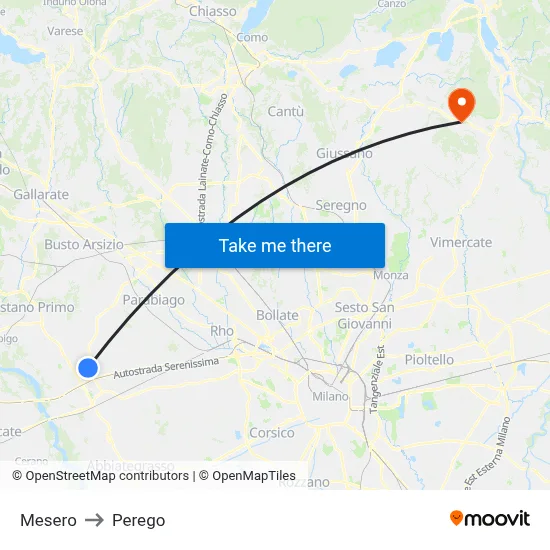 Mesero to Perego map
