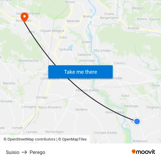 Suisio to Perego map
