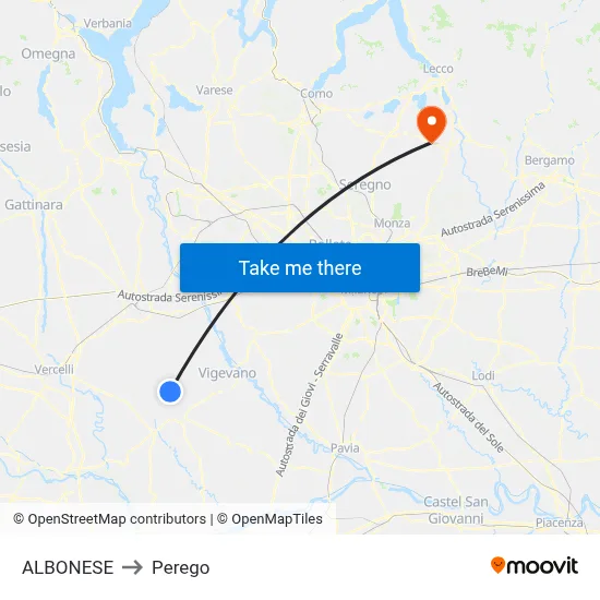 Albonese to Perego map