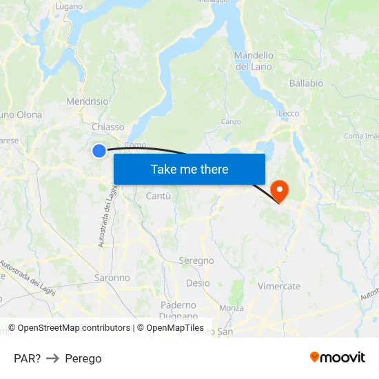 Parre to Perego map