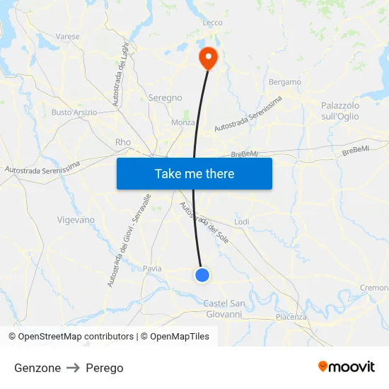 Genzone to Perego map