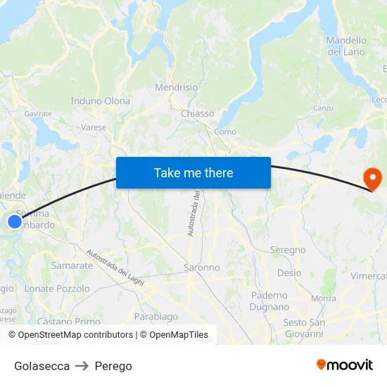 Golasecca to Perego map