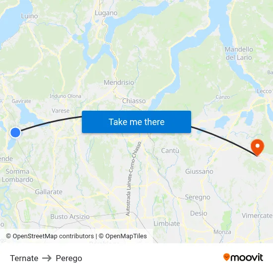 Ternate to Perego map