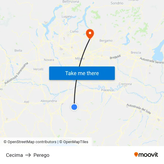 Cecima to Perego map