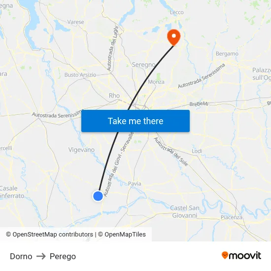 Dorno to Perego map