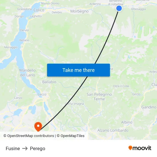 Fusine to Perego map