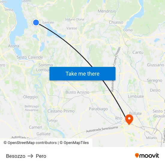 Besozzo to Pero map