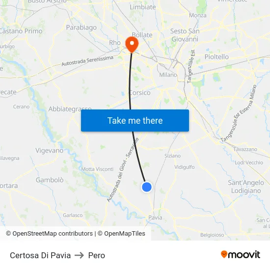 Certosa Di Pavia to Pero map