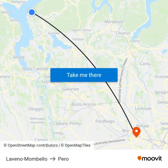 Laveno-Mombello to Pero map