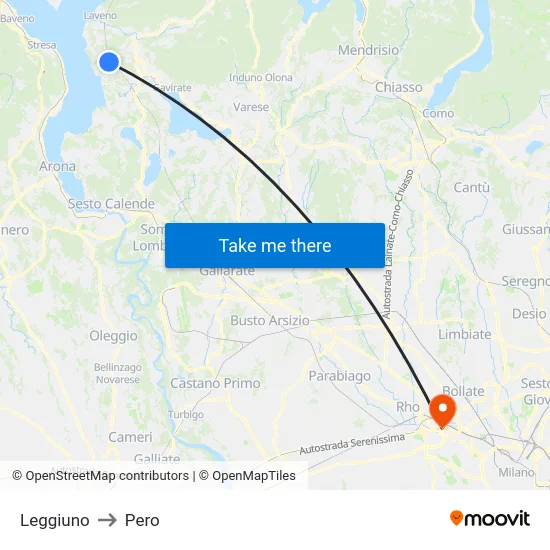 Leggiuno to Pero map