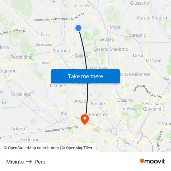 Misinto to Pero map