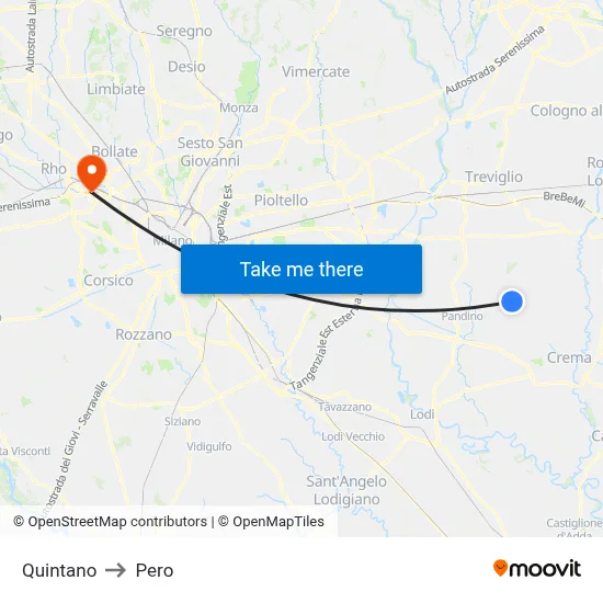 Quintano to Pero map