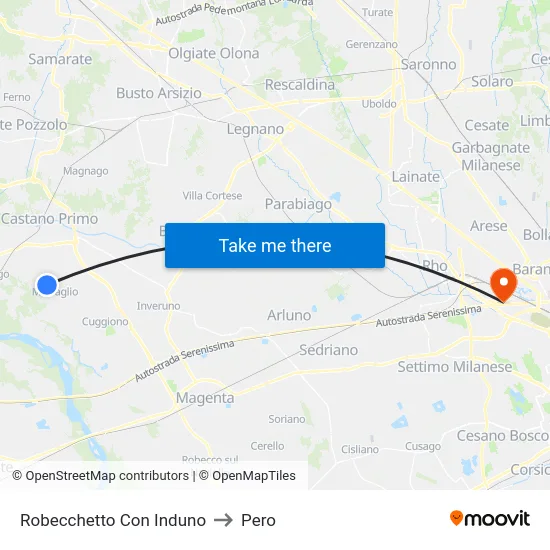 Robecchetto Con Induno to Pero map