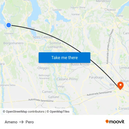 Ameno to Pero map