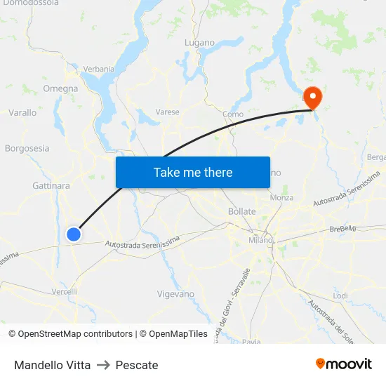 Mandello Vitta to Pescate map