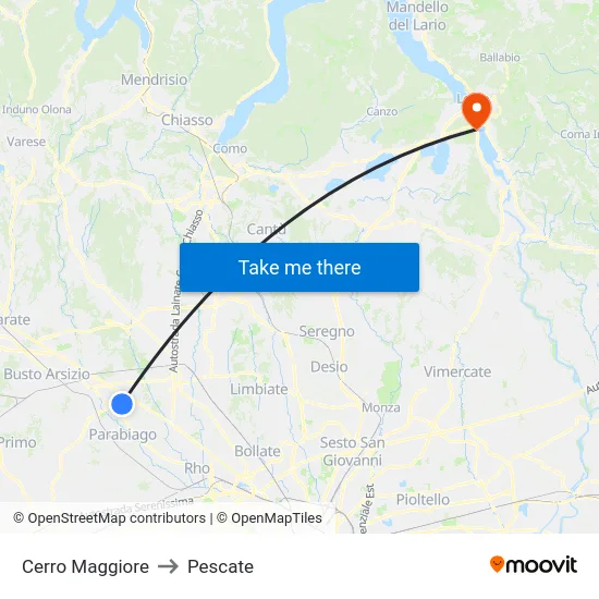 Cerro Maggiore to Pescate map