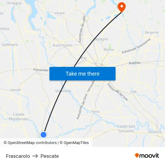 Frascarolo to Pescate map