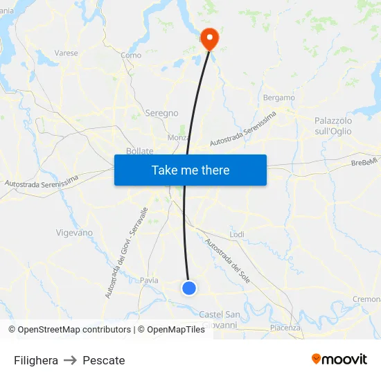 Filighera to Pescate map
