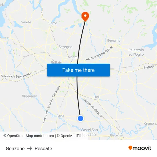 Genzone to Pescate map
