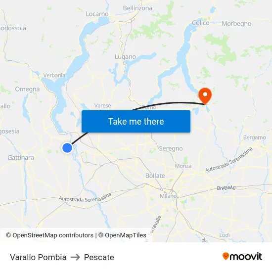 Varallo Pombia to Pescate map