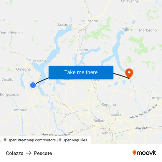 Colazza to Pescate map