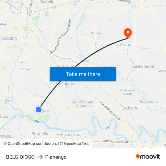 BELGIOIOSO to Pianengo map
