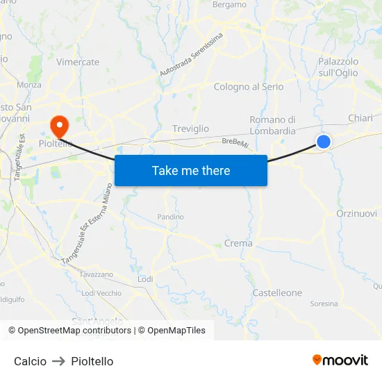 Soccer to Pioltello map