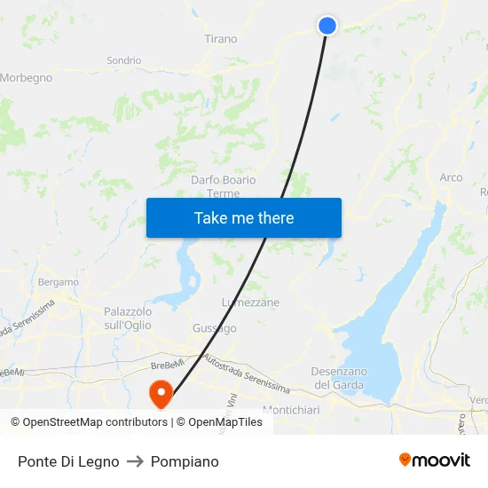 Wooden Bridge to Pompiano map