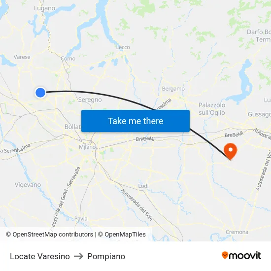 Locate Varesino to Pompiano map