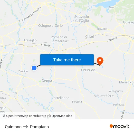 Quintano to Pompiano map