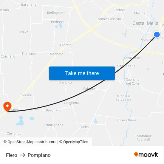 Flero to Pompiano map