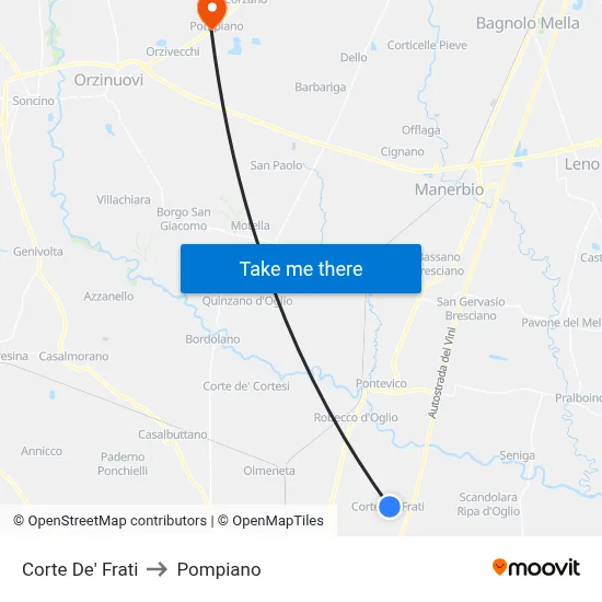 Corte de' Frati to Pompiano map